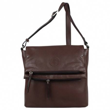 Sac bandoulière cuir souple double zips Patrick Blanc 110069  PATRICK BLANC - 5