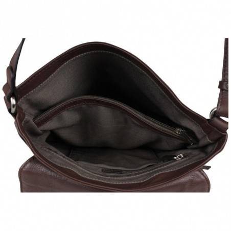 Sac bandoulière cuir souple double zips Patrick Blanc 110069  PATRICK BLANC - 7