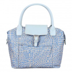 Sac à main Hexagona toile bleue motif léopard ARTÉMISIA HEXAGONA - 1