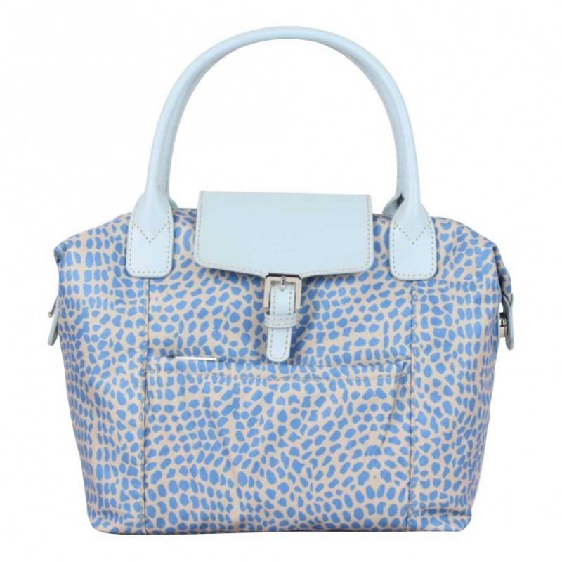 Sac à main Hexagona toile bleue motif léopard ARTÉMISIA HEXAGONA - 1