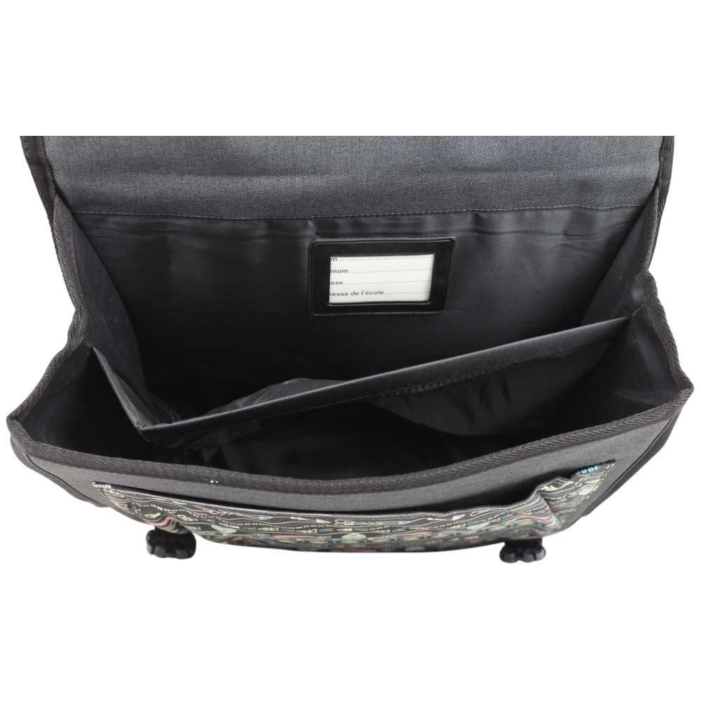 Cartable Les Tropeziennes 38 cm motif Love ethnique noir 2S