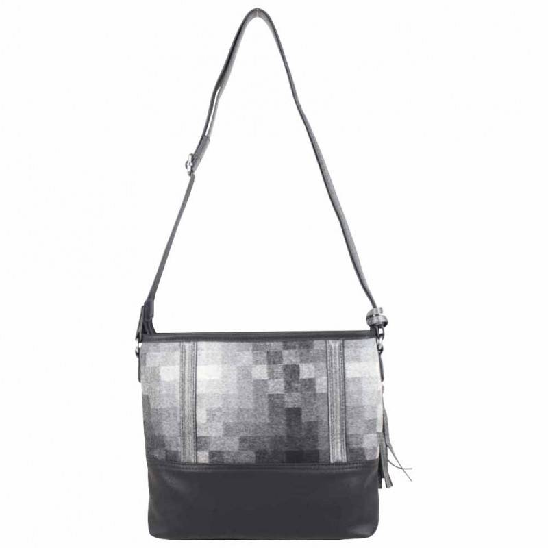 Sac bandoulière Patrick Blanc motif noir gris PATRICK BLANC - 1