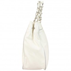 Neuf avec petits défauts sac cabas EDC lisse souple blanc cassé argent FUCHSIA - 2